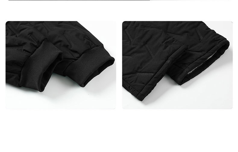 Pantalon d'hiver doublé polaire pour homme - Pantalon thermique coupe-vent imperméable avec poignets élastiques, grandes tailles disponibles (noir, gris foncé, coupe droite)_voghion.com