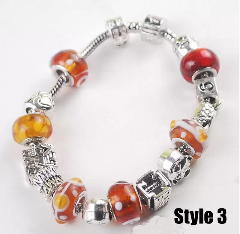 Fine Jewelry 925 Silver Women Love/Heart/Angle Gift Bracelets Crystal Bead Charm Bracelets_voghion.com