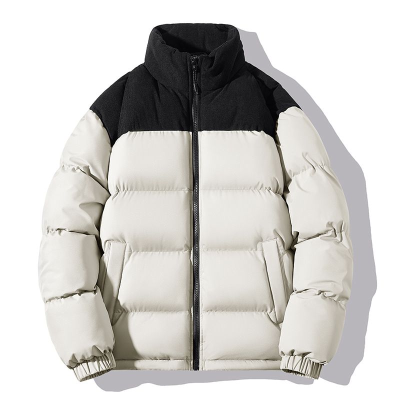 Unisex Winter Padded Jacket – Fleece-Lined Windproof Zip-Up Coat With Stand Collar | Polyester Shell | Oversized Fit For Streetwear & Gym_voghion.com