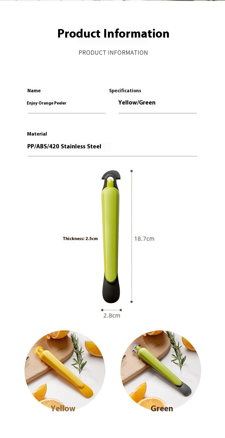Stainless Steel Multi-Purpose Peeler – Professional Fruit & Vegetable Peeler For Oranges, Citrus, Kiwi – Ergonomic & Food-Grade Safe (Green/Yellow)_voghion.com