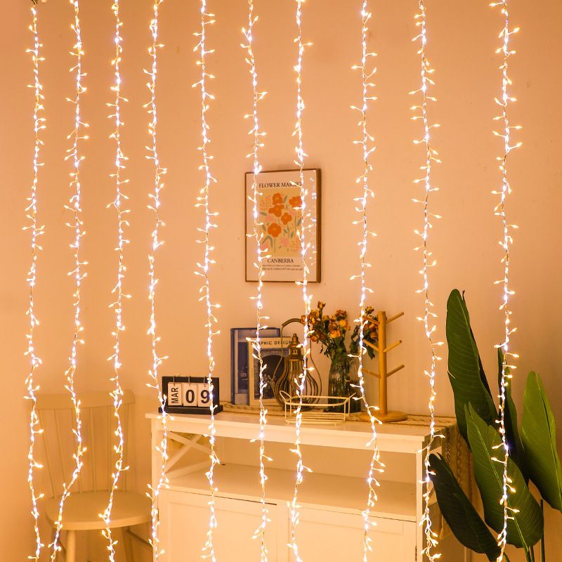 Wasserdichte LED-Lichterketten für die Außendekoration – 2,5 m, 252 LEDs mit Stecker (Warmweiß/Farbe/Blau/Rosa/Rot/Weiß)_voghion.com