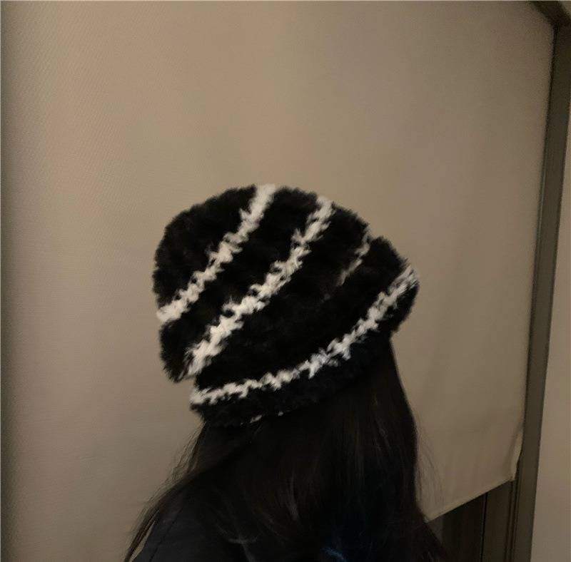 Chunky Knit Beanie – Warm & Stylish Winter Hat With Ear Flaps, Slouchy Design For Big Head, Striped & Textured Big Head And Ear Protection_voghion.com