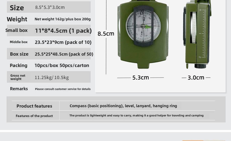 Source Manufacturer American Outdoor Multifunctional Compass High Precision Professional Camping Luminous North Needle_voghion.com