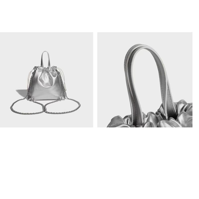 Zilveren vlinder lente en zomer nieuwe vloed mode Koreaanse parelketting rugzak multifunctionele handtas mode veelzijdig casual dagelijks eenvoudig_voghion.com