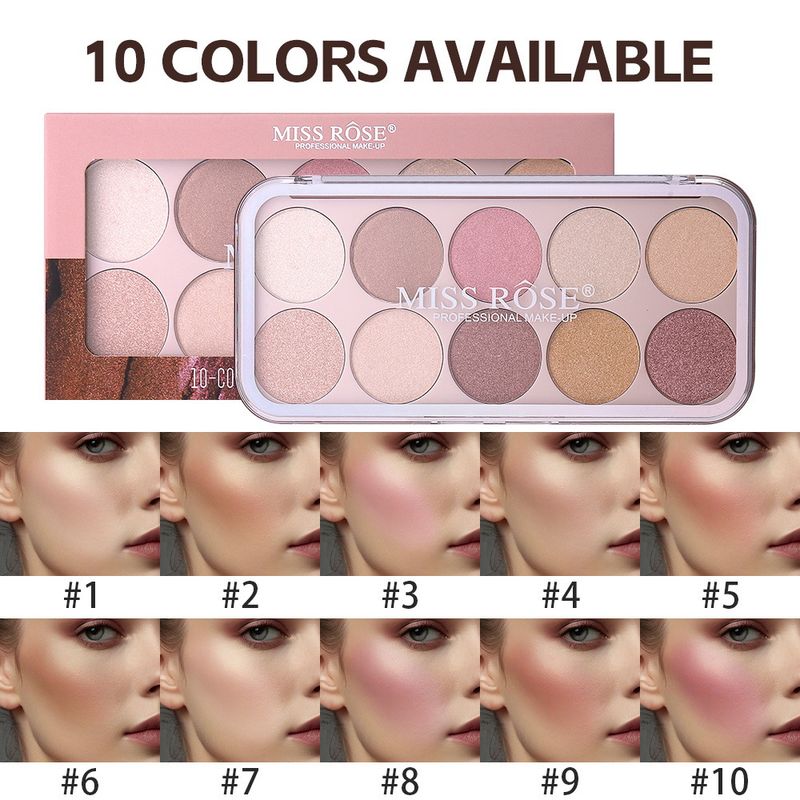 MISSROSE Natural Brightening Rouge Blush Palette Facial Contouring Pearlescent Fine Glitter Highlighter One Piece Palette Makeup_voghion.com