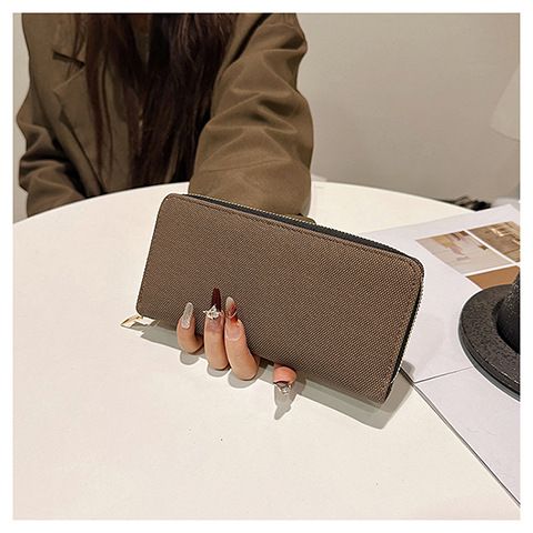 Produttori di borse da donna, portafoglio in tela, borsa a mano con cerniera semplice e lunga da donna, grande capacità, borsa per cellulare alla moda_voghion.com