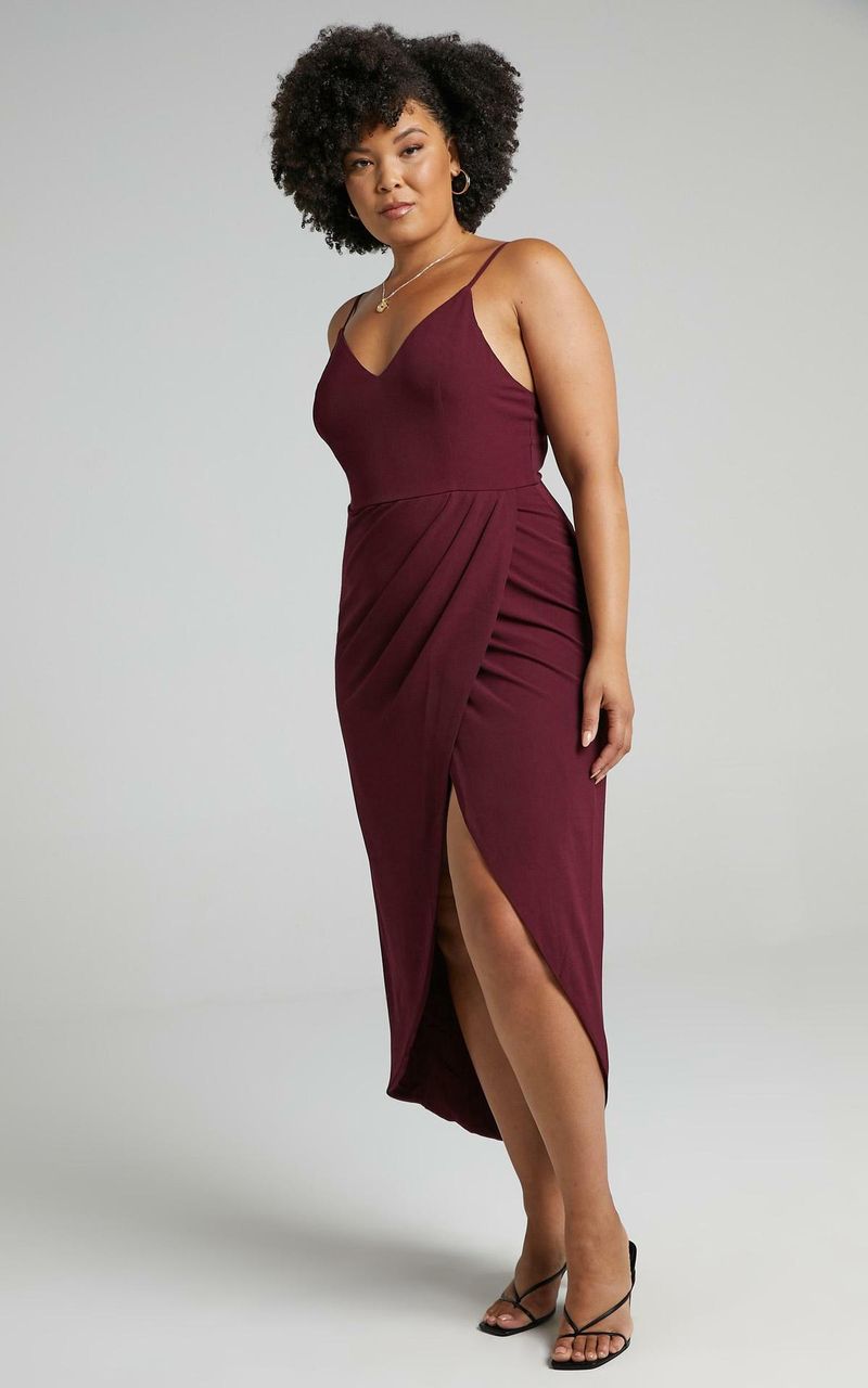 Abito elegante asimmetrico con volant e vita alta con scollo a V da donna - Abito midi aderente in maglia senza maniche per donna, dall'ufficio alla festa, disponibile_voghion.com