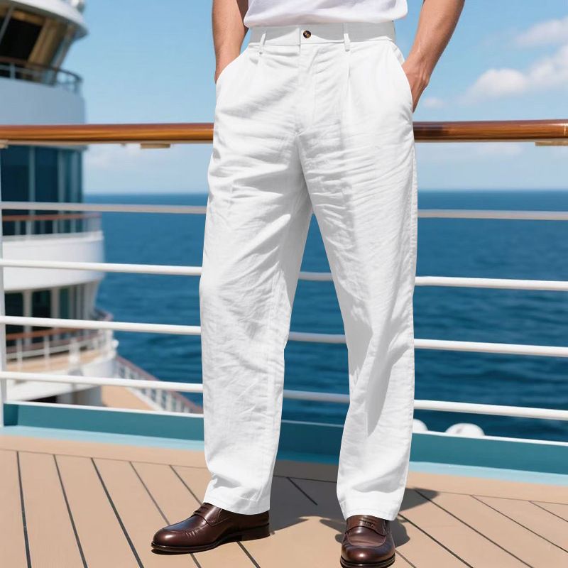 Herrenbekleidung Herren Freizeithose Sommer Dünne Lose Gerade Business Anzughose Herren_voghion.com