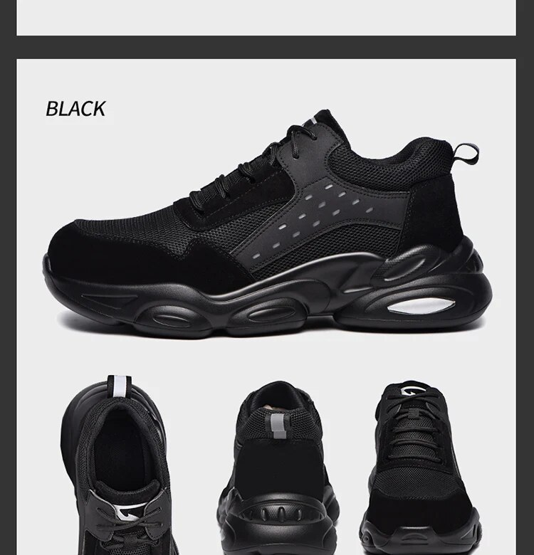 Zapatillas de deporte a prueba de pinchazos para hombre, botas de seguridad indestructibles con punta de acero, zapatos masculinos_voghion.com