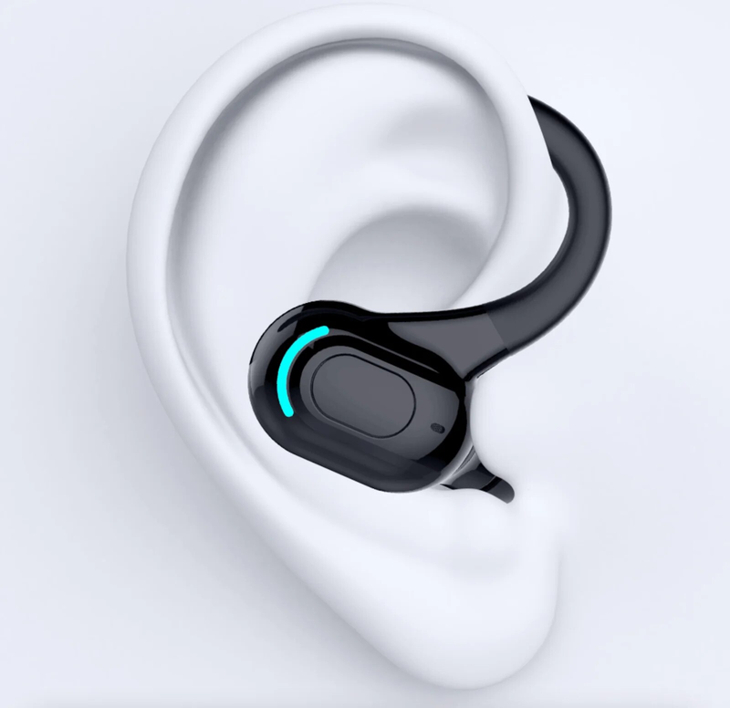 Bluetooth 5.2 Earphone Waterproof Wireless Headphones with Mic Mini Ear Hooks HiFi Stereo Music Earbuds for Phone Gaming_voghion.com