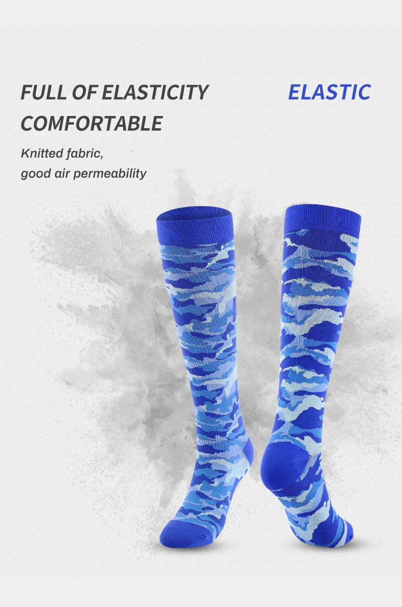 Sokken, leggings voor buitensporten, druksokken, camouflage, gestreepte compressiesokken, casual sportsokken, halfhoge kuitsokken, directe verkoop in de fabriek_voghion.com