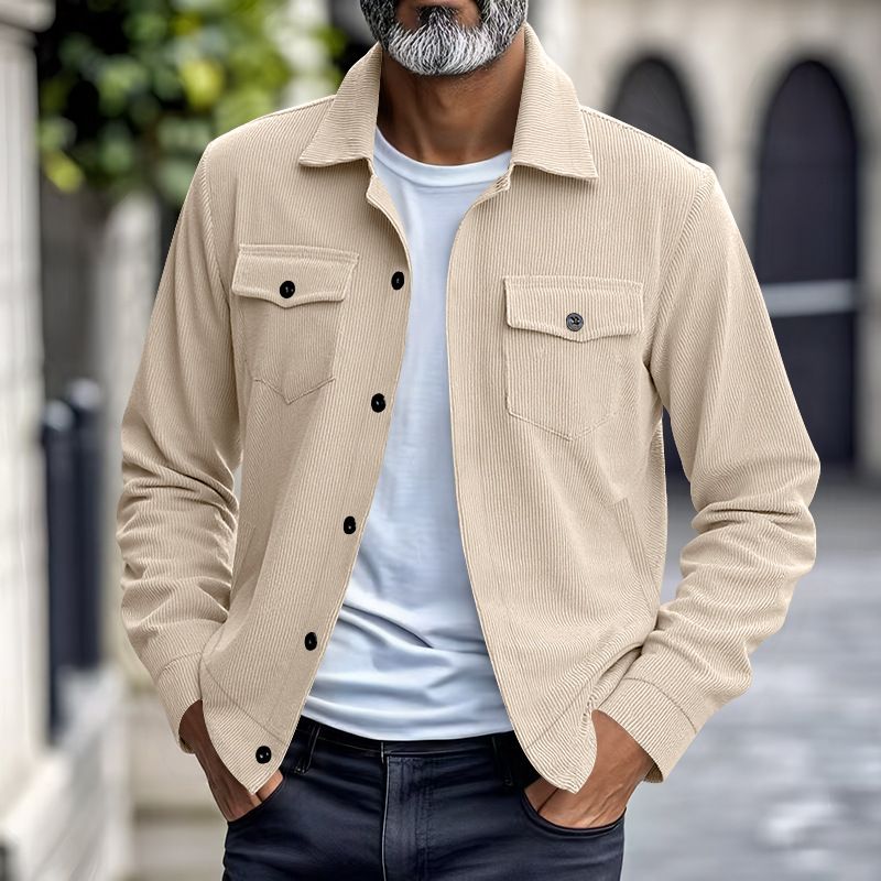 Autumn New American Workwear Casual Loose Lapel Corduroy Jacket For Men_voghion.com