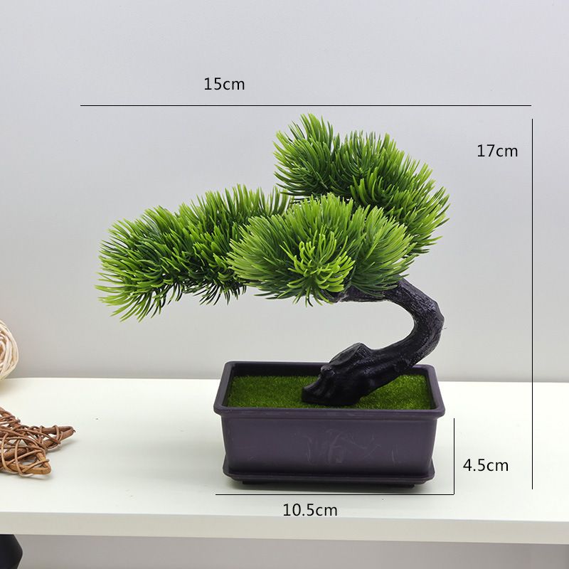 Wohnmöbel Simulation Pflanze einladende Kiefer kleine Topfpflanze Kunststoff Bonsai Home Dekoration Wohnzimmer Schreibtisch kleine Ornamente_voghion.com