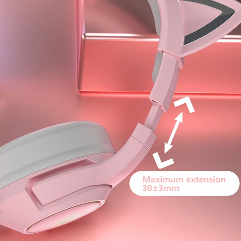 Kabelgebundener Kopfhörer mit Mikrofon 3,5 mm/USB Stereo Sound Cat Ear Gaming Headset für Computer_voghion.com