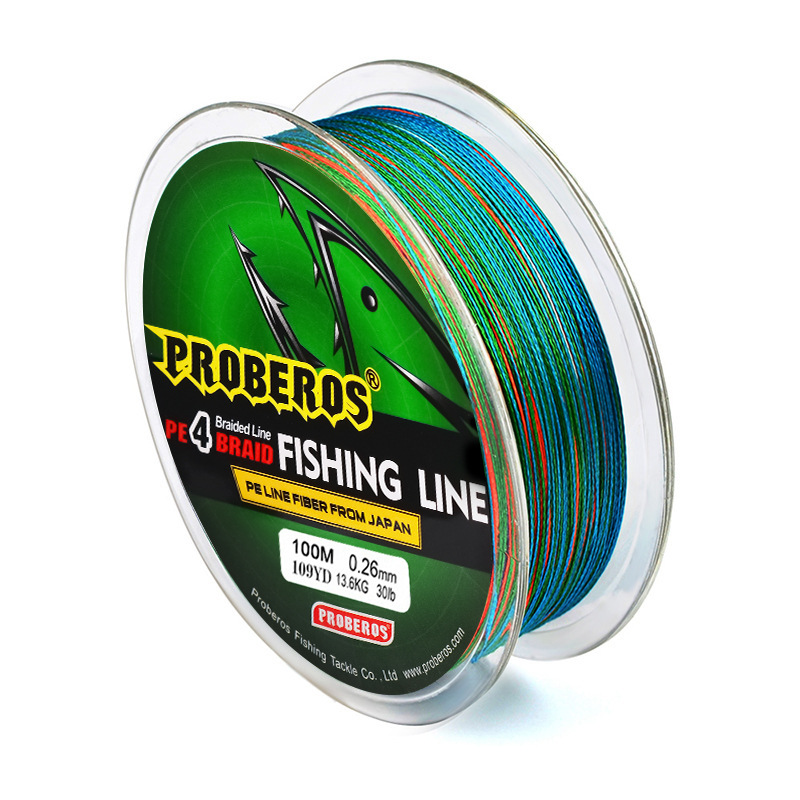 100m Strong Horse 4-strand Multicolor Braided PE Fishing Line 0.4-10#Green Label 6-100LB_voghion.com