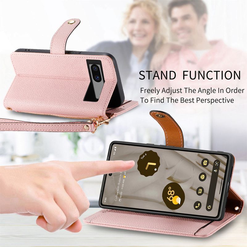 TechGlobe Schutzhülle mit Herz-Wallet-Funktion und RFID-Schutz für Pixel 9 und Google 10 Pro_voghion.com