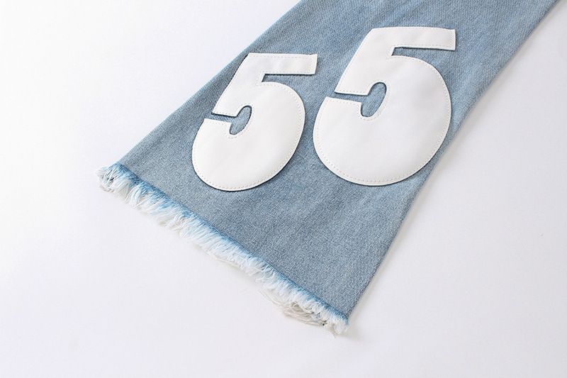 Herrkläder 3SS high street modemärke brevtryck hiphop mäns och kvinnors samma stil utsvängda utsvängda jeans partihandel_voghion.com