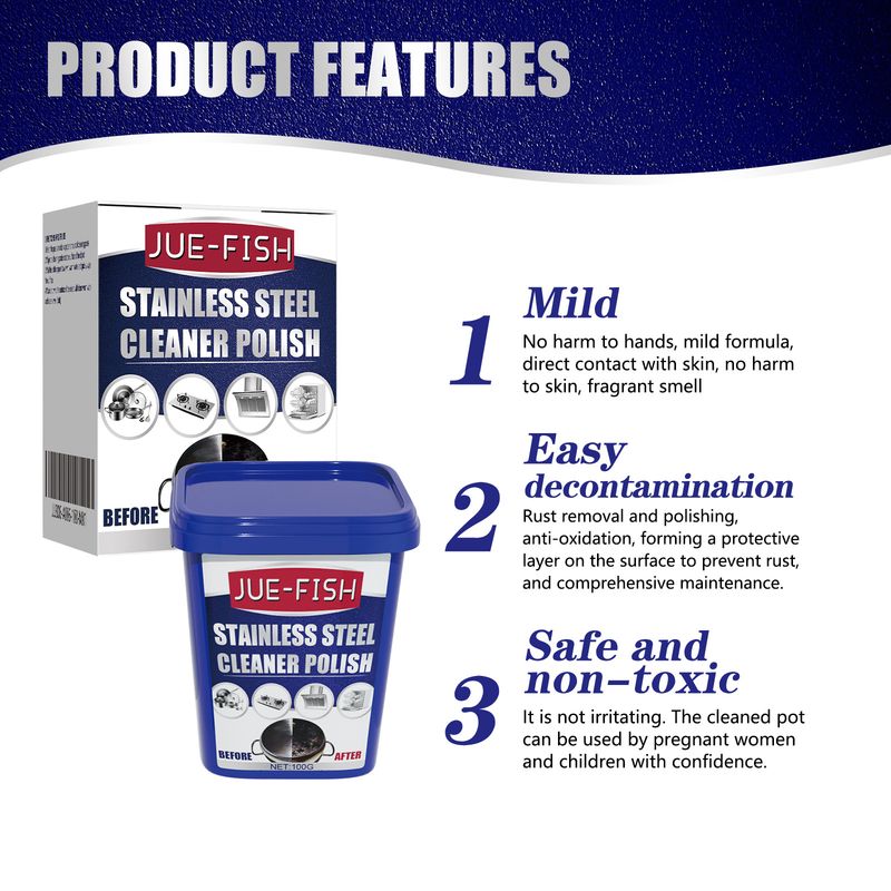 Rengöringspasta i rostfritt stål, Dekontamineringspasta för köksspis, krukabotten, krukorrost, svart smutsrengöring_voghion.com