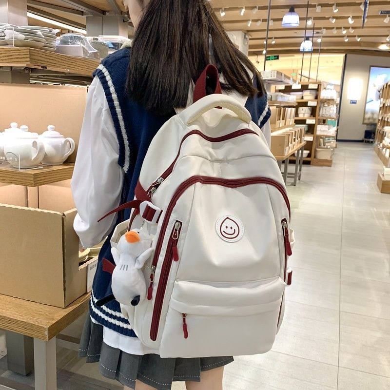 Satin Satin Korean Version Ins Versatile College Female Japanese Style Campus Junior High School Student Large Capacity Backpack_voghion.com