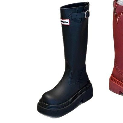 Stivali lunghi antiscivolo con suola spessa per donna Autunno 2025 Nuova moda versatile leggero traspirante sopra il ginocchio a metà polpaccio_voghion.com