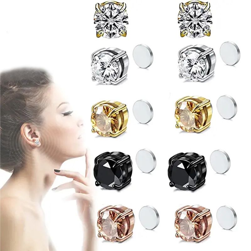 Jewelry & Accessories Earrings For Men And Women Without Pierced Ears, Earrings,hot Selg Zircon Magnet Ear Clips,_voghion.com