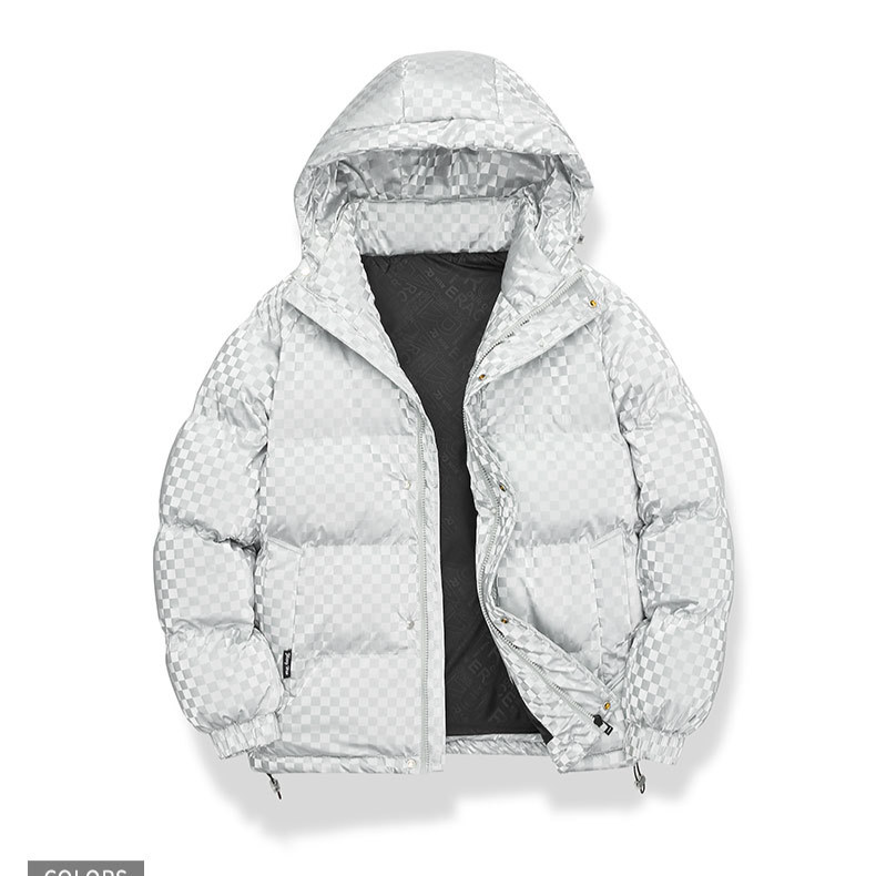 Ropa para hombre 2025 Nuevo abrigo acolchado de algodón de invierno con capucha brillante y grueso, chaqueta acolchada de algodón para hombre y mujer, abrigo de pan del mismo estilo._voghion.com