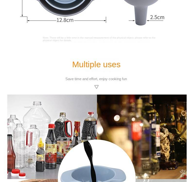 4-Piece Plastic Funnel Set - 4-in-1 Multi-Functional Kitchen Funnel for Oil Pouring, Liquid Dispensing, and Filtering_voghion.com