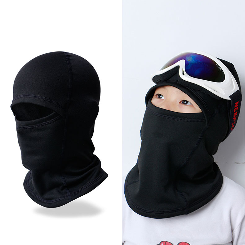 Unisex Children's ski mask balaclavas Outdoor ski helmets lined with fleece and wind bibs_voghion.com