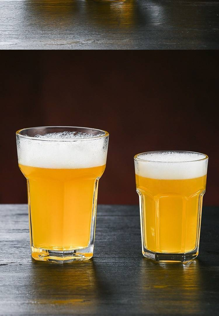 Caneca de cerveja - Copo de chope artesanal de 500 ml com alça para chá gelado/mojito (transparente e espessado, perfeito para bares e cafés em casa)_voghion.com