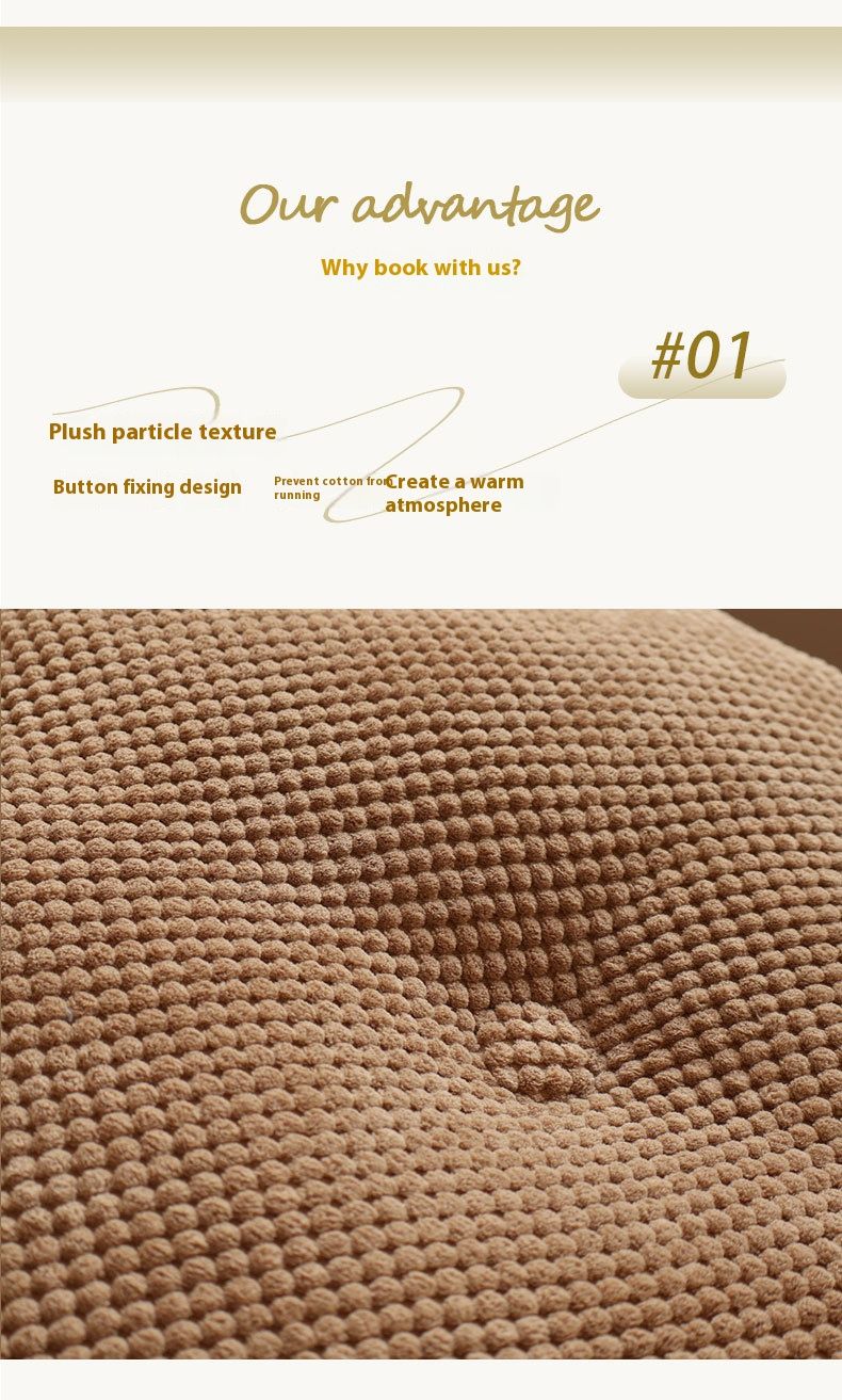Modern Fluffy Floor Cushion – Soft & Supportive Seat Pad For Sofa, Office & Meditation (45x45cm, 3D PP Cotton Filling, Non-Slip Base, Washable Cover)_voghion.com