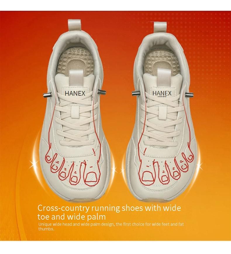 Men's Shoes Wide Toe Sports Shoes In Autumn And Winter With Popcorn Leather Cushioning Running Shoes And Wide Lasting Commuter Shoes_voghion.com