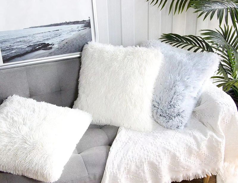 Sofa Throw Pillow, Headrest, Plush Gradient Throw Pillowcase, Plush Car Lumbar Support_voghion.com