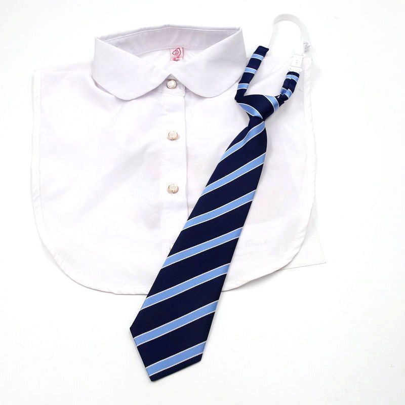 Uniforme unisex Xichen con papillon blu stile college JK/DK senza cravatta_voghion.com