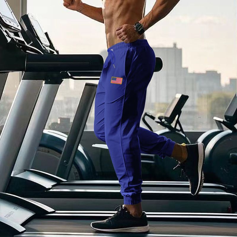 Calça de moletom masculina folgada, estilo americano, estilo casual, simples, com cordão, para o Dia da Independência, da Cross Border Independent Station, primavera e outono_voghion.com