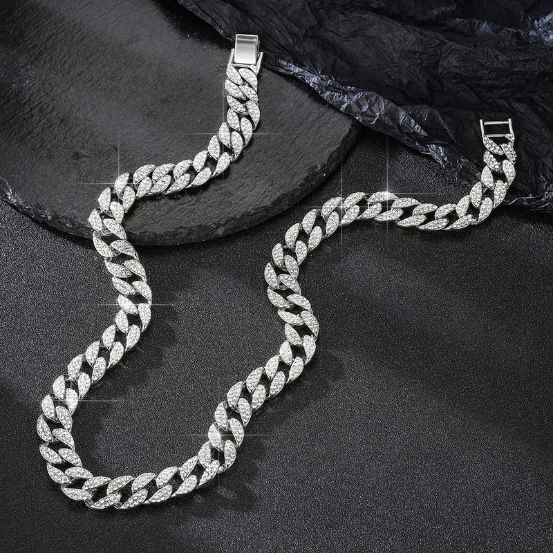 Collana cubana hip-hop da uomo con diamanti, maglione alla moda, catena in oro da 12 mm, resistente allo sbiadimento_voghion.com