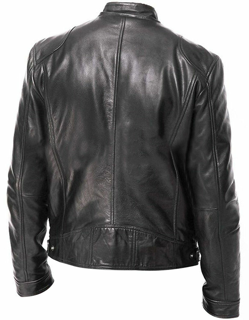European men's standing collar trend, spring and autumn new leather ja, handsome motorcycle suit, youth oversized_voghion.com