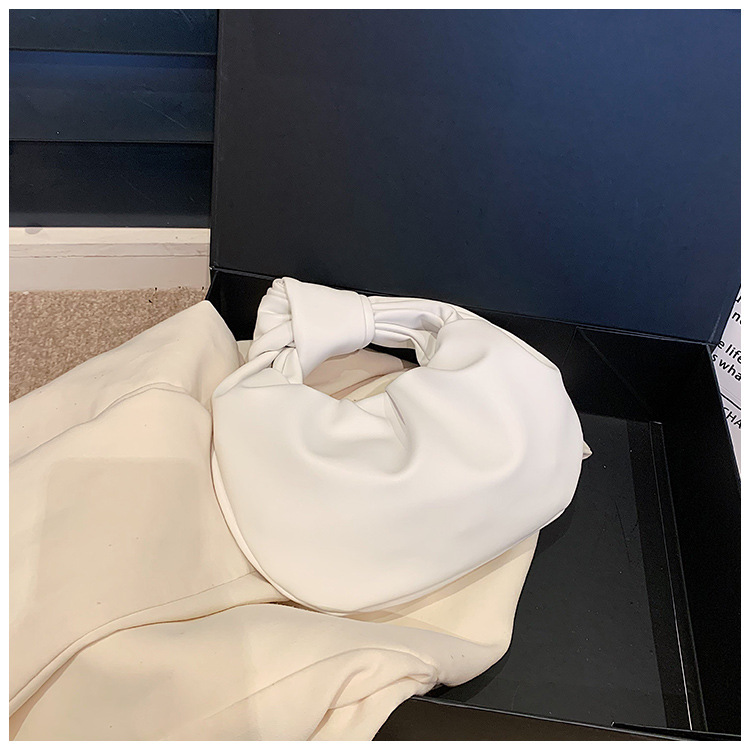 Borsa piccola nuvola pieghettata dal design di nicchia borsa casual in morbida pelle da donna 2024 nuova piccola borsa rotonda in stile straniero_voghion.com