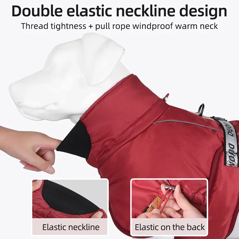 PawParty Store'dan Labrador İçin Kışlık Sıcak Rüzgar Geçirmez Ceket, Büyük Orta ve Yaşlı Köpekler, Yelek, Mont ve Yansıtıcı Giysiler_voghion.com