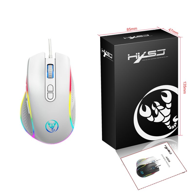 New Esports Cable RGB Game 12800DPI Gaming Mouse 8-Key Macro Programming_voghion.com