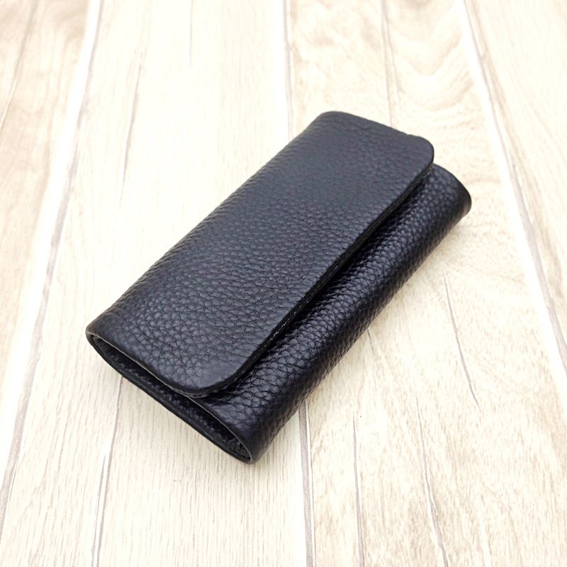 Oberschicht-Rindsleder mit Litschi-Textur, große Geldbörse mit Geldklammer, praktischer Schlüsselhalter_voghion.com