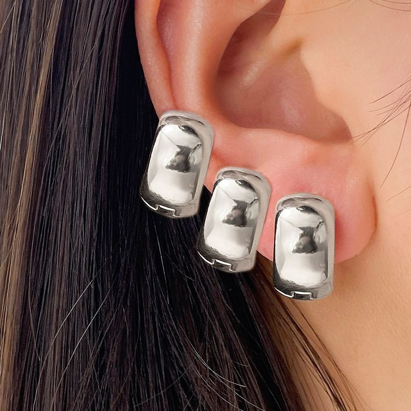 GEOMETRIC TRIO - Alloy Hoop Earrings Set (High-End Minimalist Jewelry, Retro Personality Design)_voghion.com