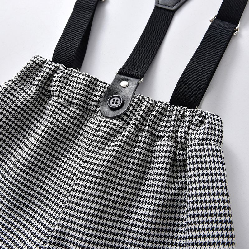 Kinderkleidung Neue Frühlings- und Herbstkleidung für Jungen, kleine karierte Weste, kurzärmeliger Hemdanzug für Kinder, einjährige Kleider-Performance-Kleidung_voghion.com
