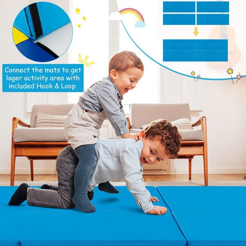 6 X 2 FT Tri-Fold Gym Mat With Handles And Removable Zippered Cover_voghion.com