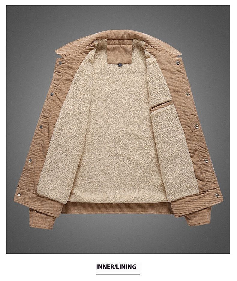 Wanter 2024 nei Männer Hierscht a Wanter Corduroy Kottengmantel verdickte Lämmchewoll Sport plus Samtjacket_voghion.com