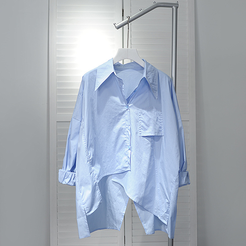 Women's Solid Color Casual Shirt_voghion.com