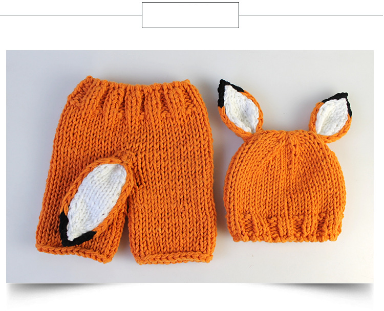 Abbigliamento fotografico per bambini, lavoro a maglia, vestiti per foto per bambini, set di modellismo per volpi di cartoni animati_voghion.com