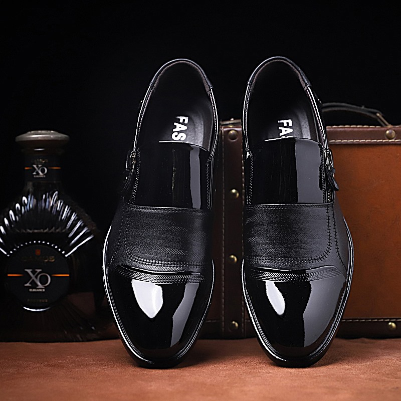 New High Quality Leather Men's Business Casual Leather Shoes, Formal Shoes, Pointed Low Top Shoes, Western Denim Versatile_voghion.com