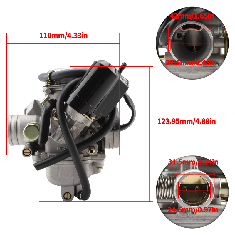 Carburador PD24J para 4 tiempos GY6 125cc 150cc ATV Kart Scooter Ciclomotor QMJ/QMI157 QMJ/QMI152 - Diámetro del colector de admisión 24 mm Carburador PD24J_voghion.com