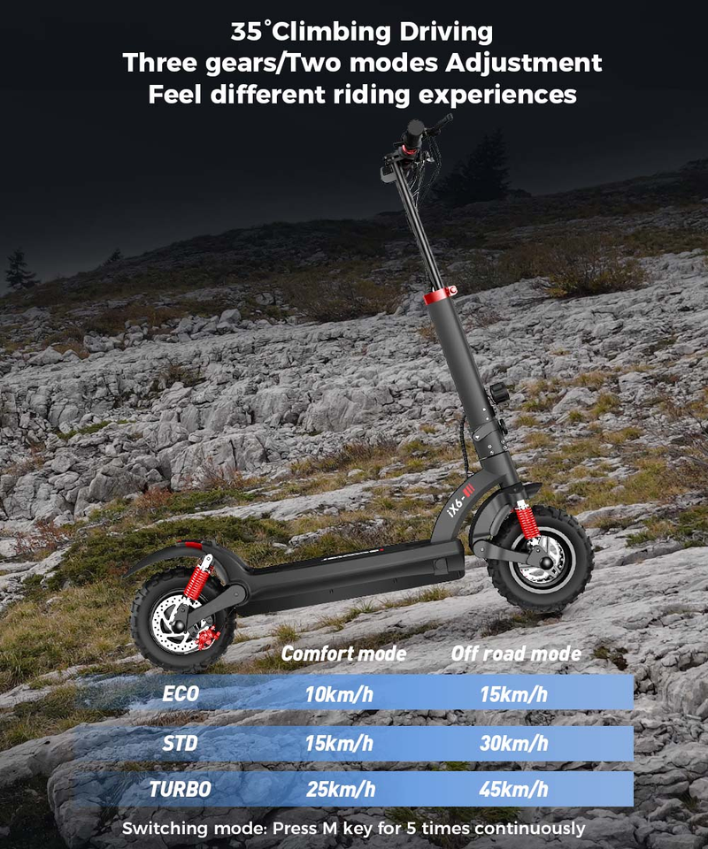 iScooter iX6 Elektroscooter 11 Zoll Offroad-Pneu 1000W 48V17.5Ah NFC Entsperrung_voghion.com