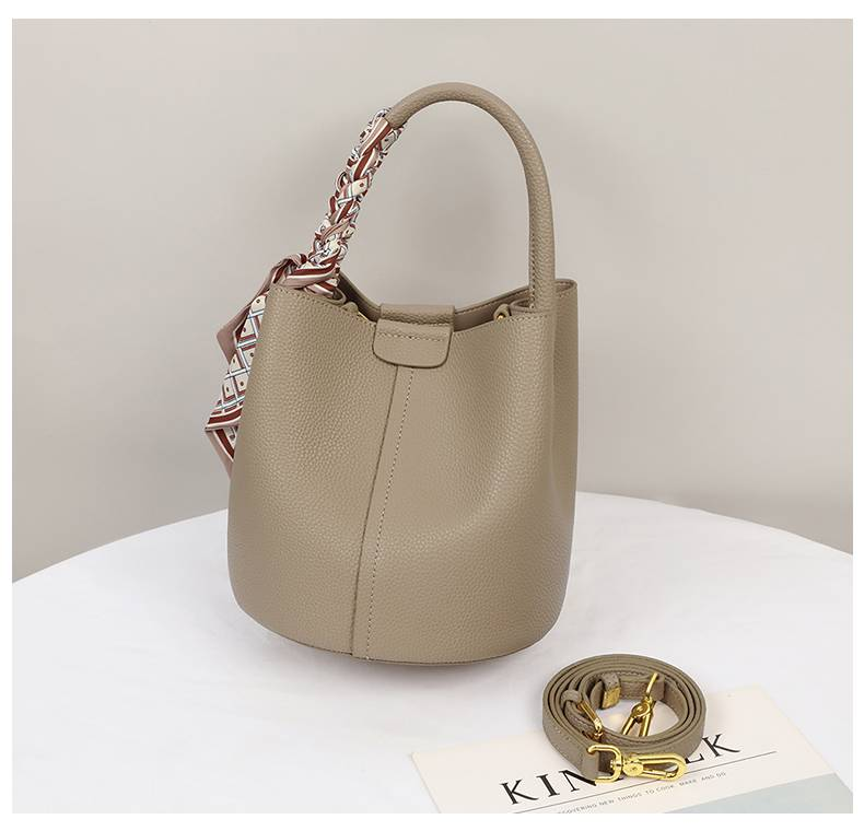 VINEY Bag 2025 Nová dámská taška Messenger Bag Špičková odnímatelná kabelka z pravé kůže Bucket Bag_voghion.com